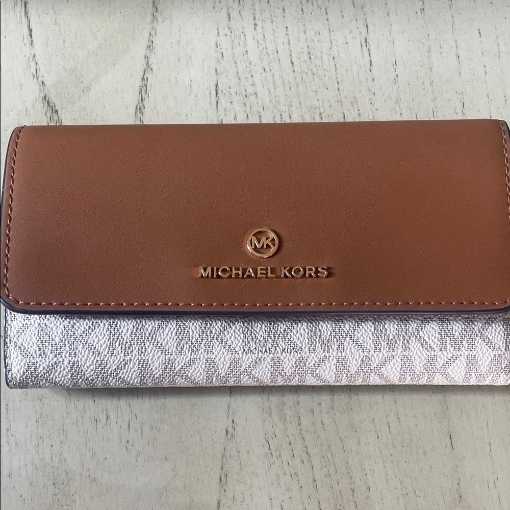 Michael Kors Brown and Silver Women's Wallet